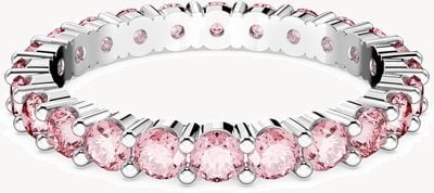 Swarovski Matrix Ring | Rhodium Plated | Pink Crystals | Size 58 5658855