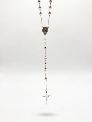 Treasure House Silver Rosary Bead Cross Necklaces J34665