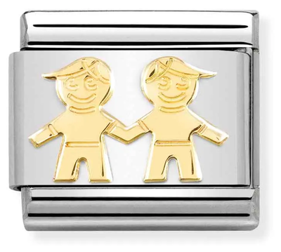 Nomination Classic Gold Brothers 9ct Gold Charm 030162/68