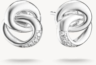 Thomas Sabo Together Sterling Silver Cubic Zirconia Intertwined Stud Earrings H2352-051-14