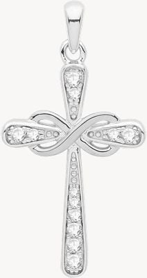 Silver Rhodium Plated Cross Pendant Only G61113