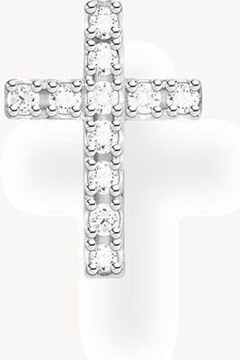 Thomas Sabo Sterling Silver Single Cross Stud Earring | Zirconia-Pavé H2131-051-14