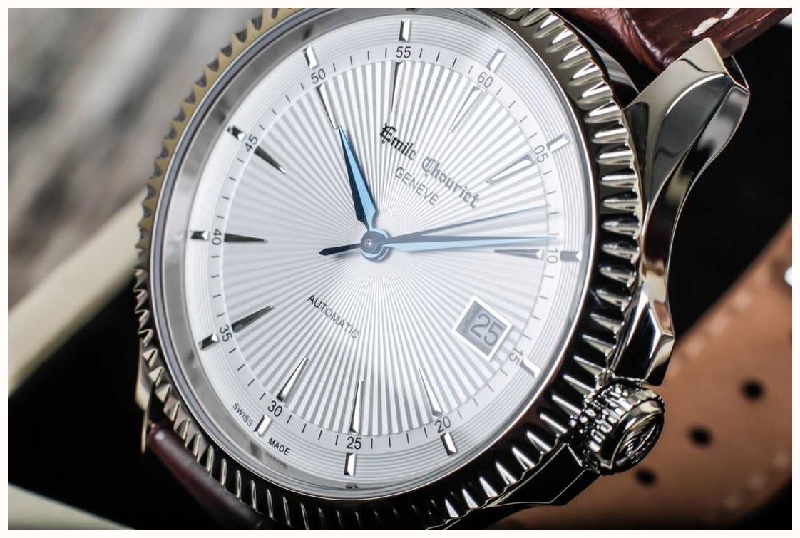 Emile Chouriet Ailes du Temps - Soleos Automatic (40mm) White Dial / Brown Leather Strap 08.1155.G.6.6.28.2 - alternate view 2