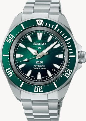 Seiko Prospex PADI 60th Anniversary 4R Compact Diver (41.7mm) Underwater-Green Dial / Steel Bracelet Watch SRPL53K1