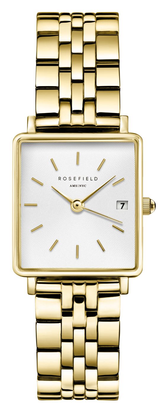 Rosefield QMWSG-Q021 Boxy XS (22mm) White Dial / Gold-Plated Watch