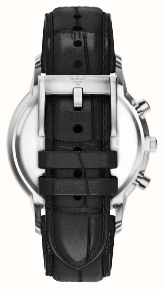 Emporio Armani Quartz Chronograph (43mm) Black Sunray Dial / Black Leather Strap AR11820 - alternate view 3