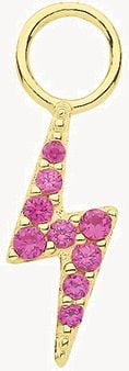 Treasure House 9ct Yellow Gold Pink Lighting Bolt Earring Charm EPN0014R