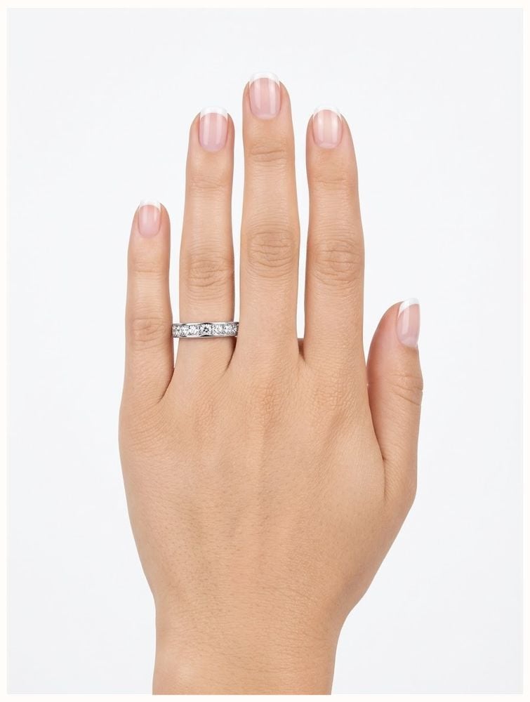 1.50ct Round Brilliant Natural Diamond 18ct White Gold Half Eternity Ring JM5450 - alternate view 4
