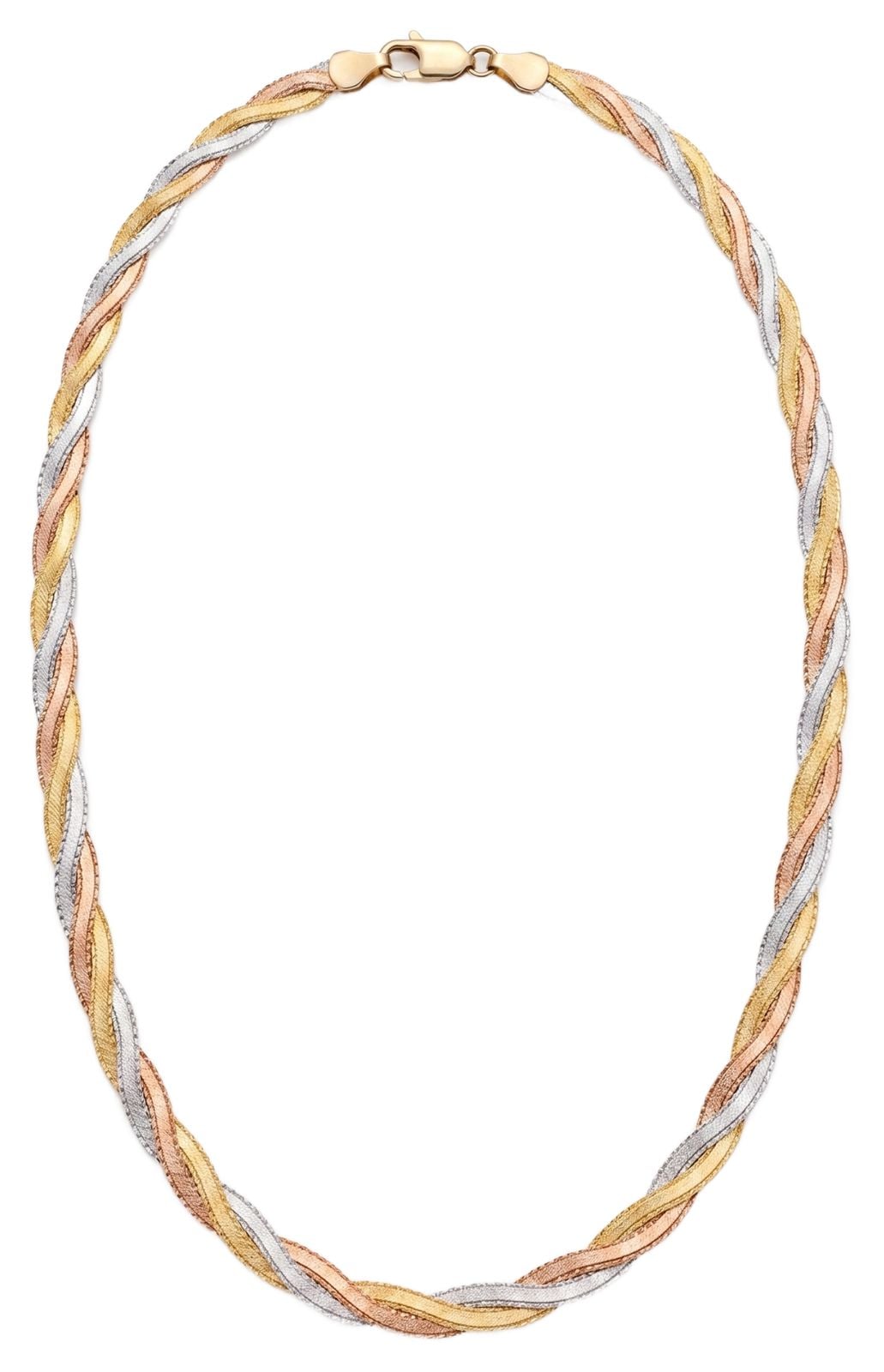 James Moore & Co J74420 18ct 3 Colour Y/G W/G R/G Twist Jewellery