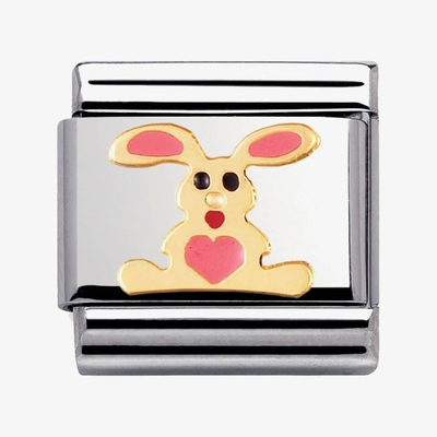Nomination Classic Pink Rabbit 18ct Gold Charm 030212/01