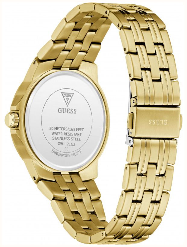 Guess Men's Archie Black Sunray Dial Gold-Tone Stainless Steel Bracelet GW1121G2 - alternate view 3