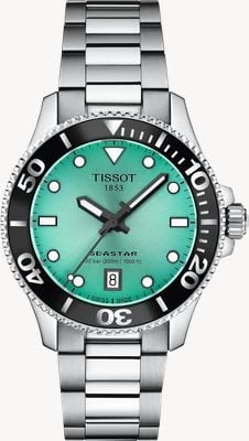 Tissot Seastar 1000 Quartz (36mm) Turquoise Dial / Stainless Steel Bracelet Watch T1202101109100