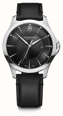 Victorinox | Alliance | Men's | Black Leather Strap | Black Dial 241904