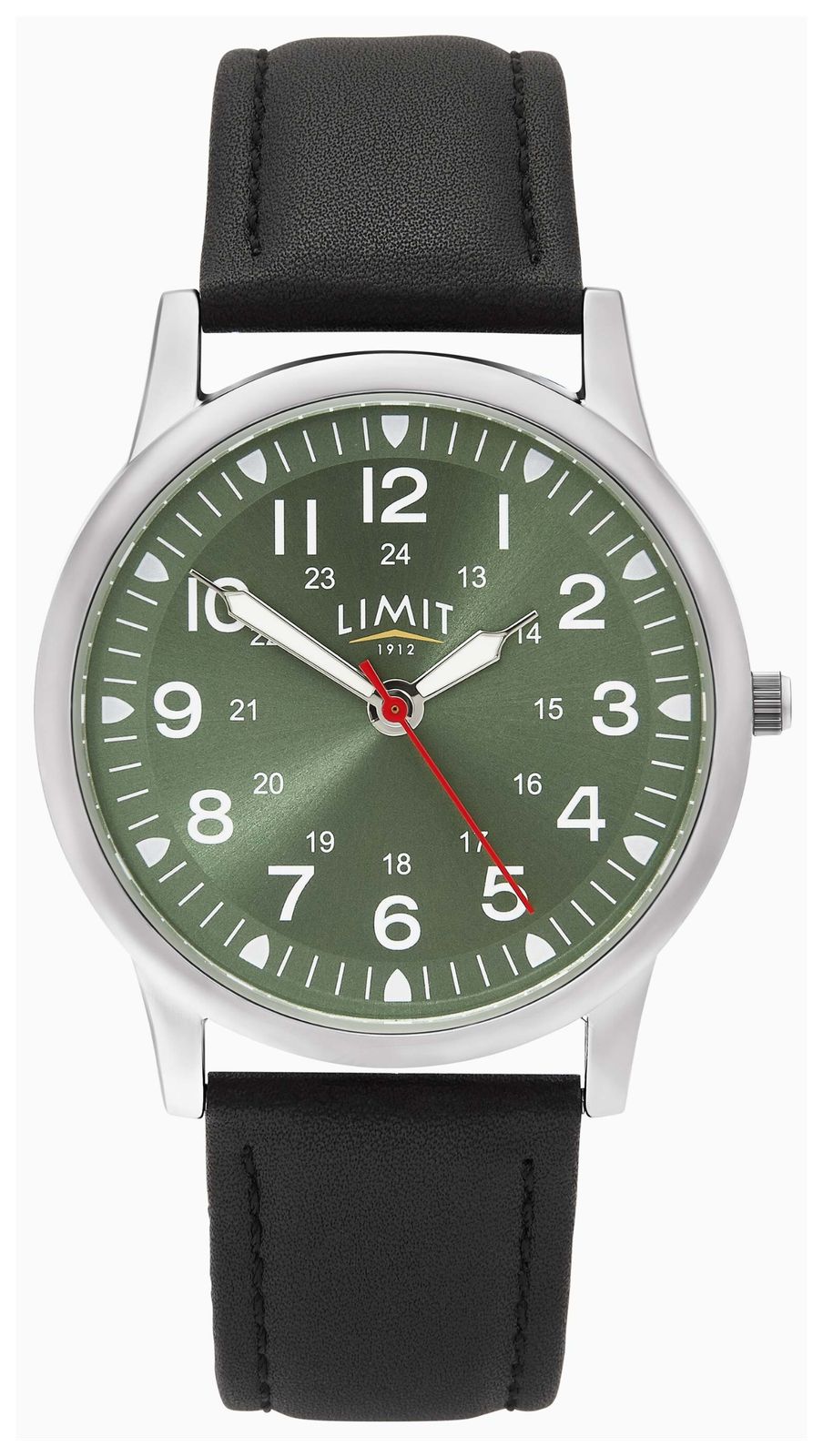 Limit 50062 Pilot Quartz (38mm) Green Sunray Dial / Black PU Watch