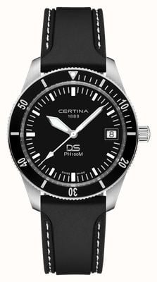 Certina DS PH100M Gent (40.5mm) Black Dial / Black Rubber Strap C0444101705000