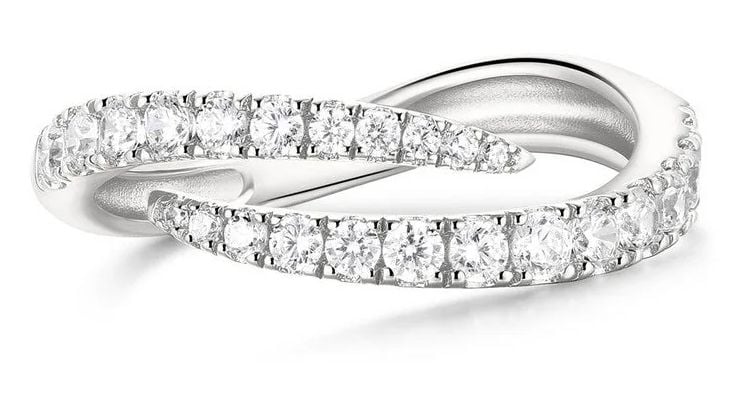 Ania Haie R079-01H Silver Spiral PavÃ© Adjustable Ring Jewellery