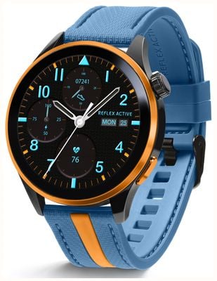 Reflex Active Series 54 AMOLED GPS Smart Calling Watch - Blue & Orange RA54-2240