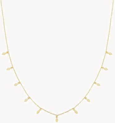 Treasure House Silver Gold Plated Multi Leaves Necklace G3391GP