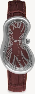 Exaequo Melting Watch Classic SS 316L (28mm) Italian Burgundy Dial / Italian Burgundy Croco Leather Strap EX 0001.0006