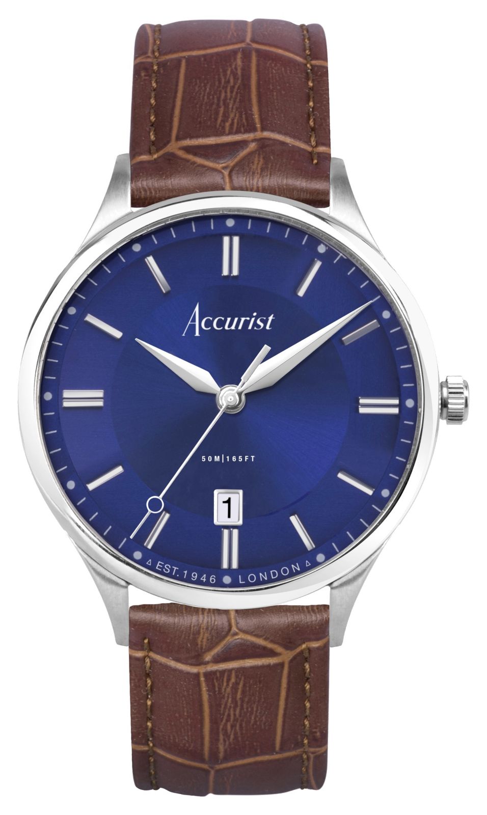 Accurist 73005 Men’s Classic (37mm) Blue Dial / Brown Watch