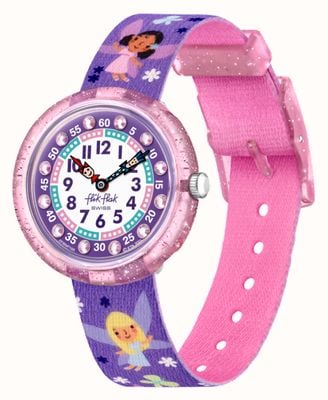 Flik Flak Fairy Cool | Crystal Set Dial | Pink and Purple Strap FBNP196