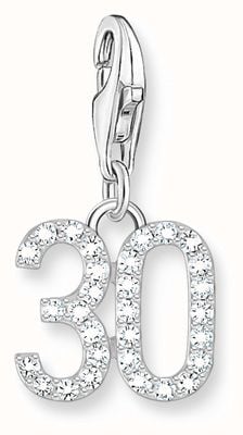 Thomas Sabo Silver Charm Pendant Number 30 With Zirconia 2136-051-21