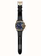 Diesel Mega Cheif Black Leather Blue Dial Watch DZ4732 - alternate view 4