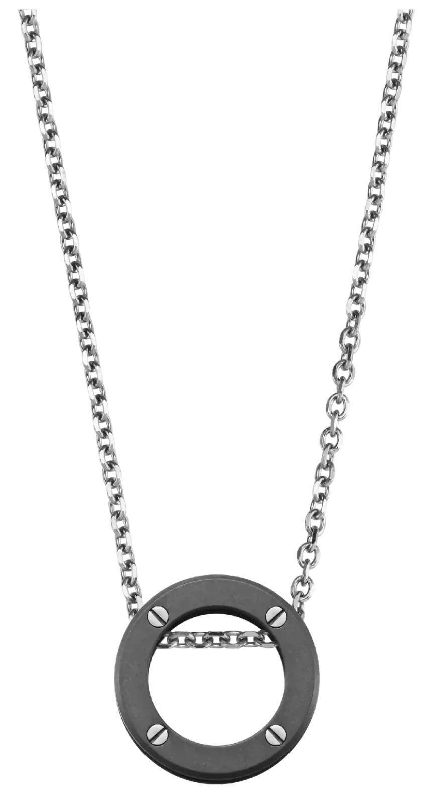 Herbelin CND20TD Newport Duo Necklace - Sandblasted Titanium Jewellery