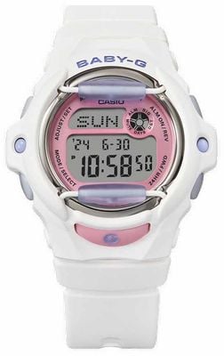Casio G-SHOCK BABY-G Playful Beach (45.9mm) Digital Display / White Resin Strap BG-169PB-7ER
