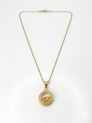 James Moore & Co Pre-Owned 14ct Australian Yellow Gold  With 24ct Pure Gold Capsule Pendant Necklace J34957
