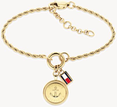 Tommy Hilfiger Nautical Charms Gold-Tone Anchor Rope Chain Bracelet 2781030