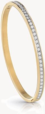 Guess Gold Plated Crystal Set Bangle JUBB02248JWYGL