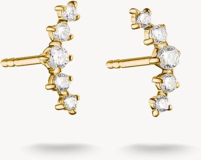 Thomas Sabo Classic Gold Plated Stud Earrings with white zirconia H2375-M01-14