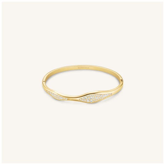 Rosefield Jewellery JBPWG-J1235 Pave Wave white Stone Gold