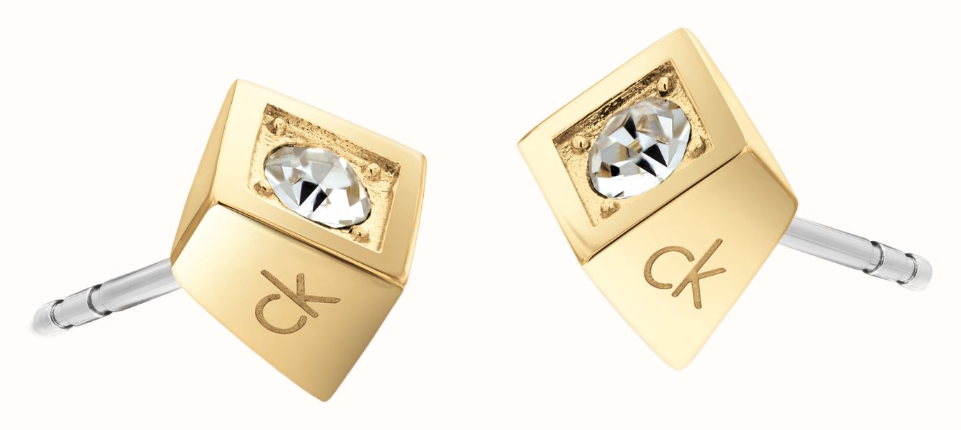 Calvin Klein Ladies Gold-Tone Stainless Steel Stud Earrings 35000981 - alternate view 2