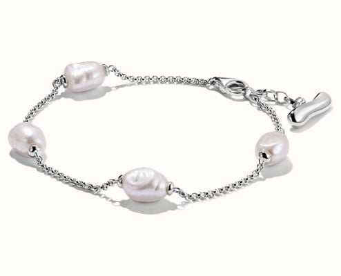 Thomas Sabo Silver Bracelet With Freshwater Pearls Natural Beauty A2189-082-14-L19V