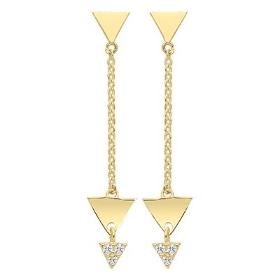 James Moore TH ER1162 9ct Yellow Gold Cubic Zirconia 3 Jewellery