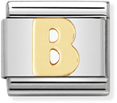 Nomination Classic Letter B 18ct Gold & Steel Charm 030101/02