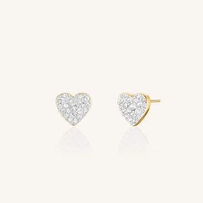 Rosefield Jewellery Pave Heart Studs Earrings Gold Plated JEPHG-J1275
