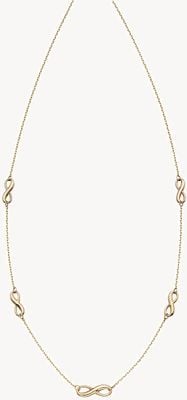 Elements Gold 9k Yellow Gold Infinity Necklace 42.5 GN339
