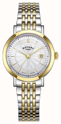 Rotary Dress Quartz (27mm) White Guilloché Dial / Two-Tone Stainless Steel  Bracelet LB05421/01 - First Class Watches™