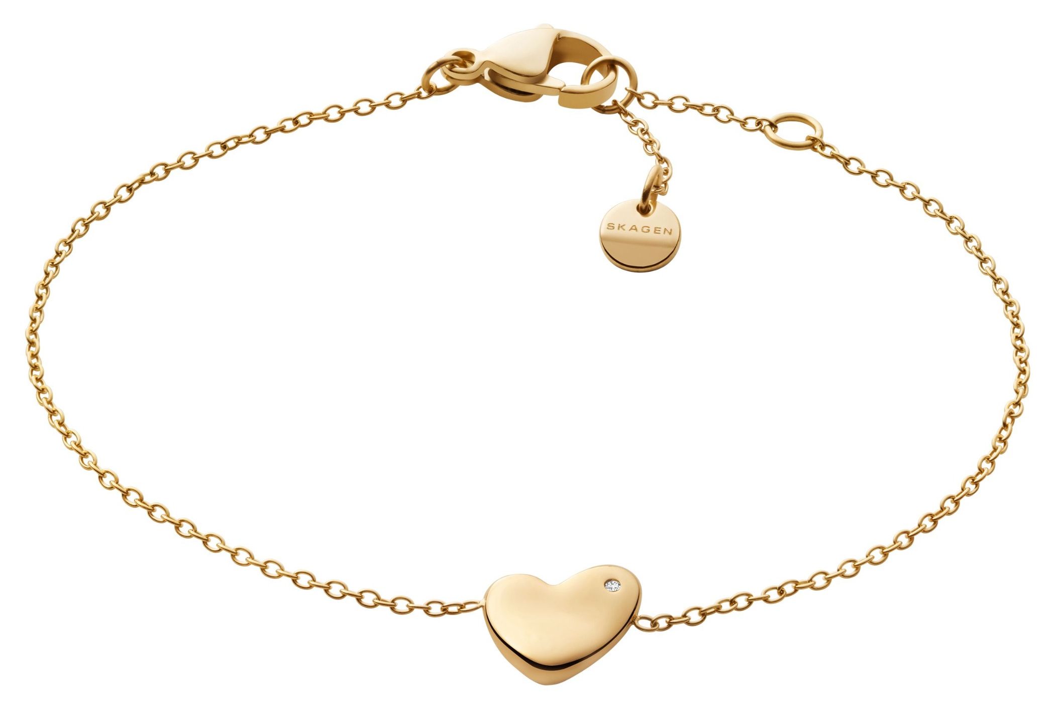 Skagen SKJ1569710 Women's Gold-Tone Stainless Steel Heart Jewellery