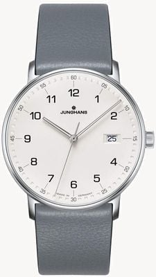 Junghans FORM Quartz grey calfskin strap watch 41/4885.00