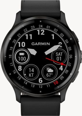 Garmin Venu 3 (45mm) Slate Stainless Steel Bezel / Black Leather Strap (+ Silicone Strap) 010-02784-52
