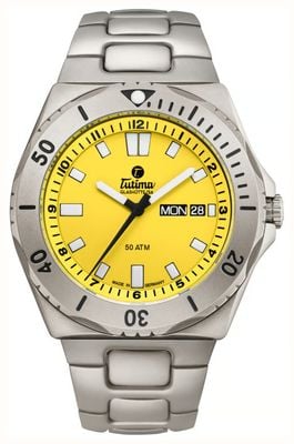 Tutima Glashütte M2 Seven Seas Automatic (44mm) Yellow Dial / Titanium Bracelet 6151-10 