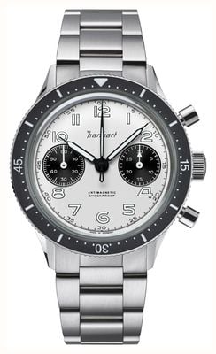 Hanhart 415 ES Panda (39mm) White Dial / Stainless Steel Bracelet H703.201-6428