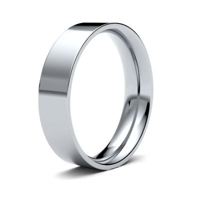 James Moore Wedding Rings | 18ct White Gold | 5mm | Medium | Flat Court | AG_5LME-18W