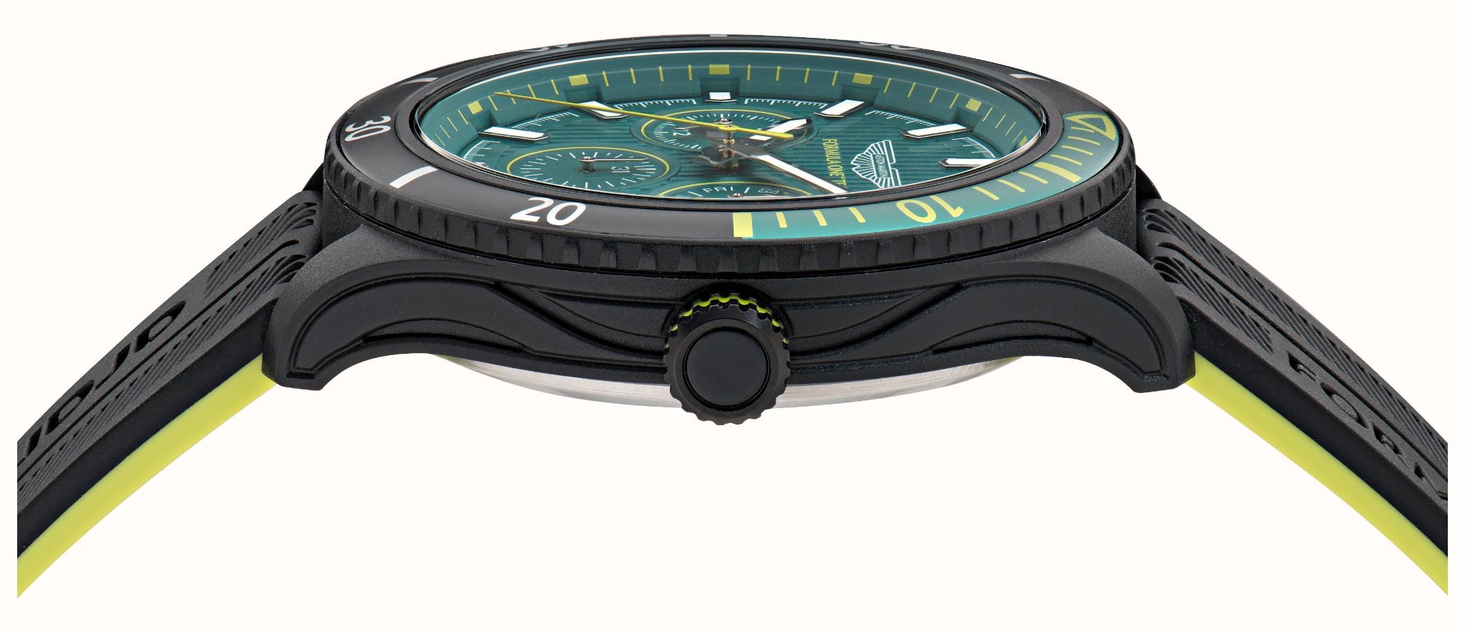 Aston Martin Aramco Formula One™ Team PIT W Quartz Multifunction (46mm) Podium Green Dial / Black Silicone Strap MTFP1F503 - alternate view 3