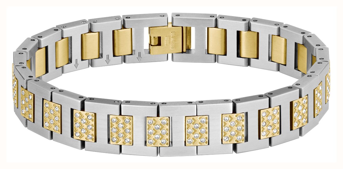 Lacoste Metropole Crystal & Two Tone Gold IP Stainless Steel Bracelet Watch 2040636 - alternate view 3