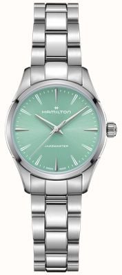 Hamilton Jazzmaster Quartz (32mm) Turquoise Sunray Dial / Stainless Steel Bracelet H32301161